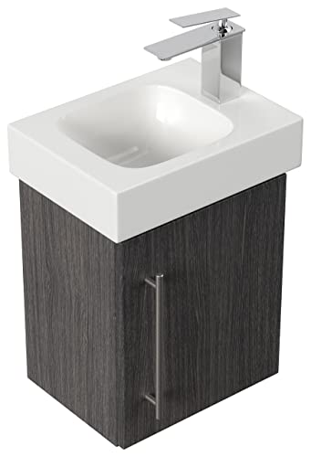 Mobile bagno con lavabo Geberit Icon 38cm a destra antracite venato