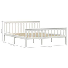 BIGTO - Struttura per letto in legno di pino massiccio, per camera da letto, stile B, 150 x 200 cm, colore: Bianco