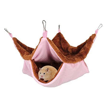 Amaca a Doppio Spessore in Peluche per criceti, Ratto, Scoiattolo, Uccello da Compagnia, Amaca Durevole Rosa 20 * 20 cm