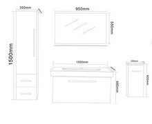 Simba MOBILE BAGNO ARREDOBAGNO 100 CM LAVABO, RUBINETTO E 2 COLONNE INCLUSE London