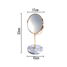 Specchio da tavolo per toeletta Rotonda dello specchio di bellezza, Spin compongono Doppio specchio portatile Nordic dello specchio di stile decorativo Marmo Modello Tavolo base a specchio Specchio pe