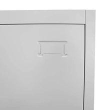 Cikonielf Armadietto da ufficio 180 x 38 x 45 cm, armadio metallico con due ante, armadio alto con asta appendibile, ripiani e specchio