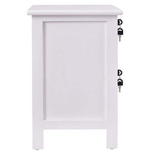 LICHUAN Tavolino da comodino in legno massello elegante con 2 cassetti, mobili per camera da letto, comodino, facile da montare.