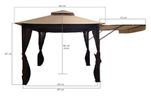 Michele Sogari Gazebo in Metallo con Ribalta 4 Zanzariere e Copertura in Tessuto, 3X3