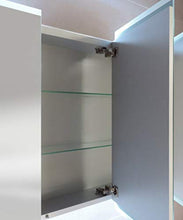 Specchiera specchio bagno pensile contenitore 3 ante, fascia led, cm.70x95x13
