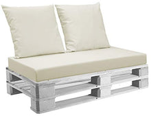 EXTROITALY Cuscini Belem Ecopelle Beige Mis.120x60 + schienali 60x60 pz.02 per Esterno/Interno arredo Pallet da Giardino Divanetto per bancale Cuscini Interno Poliuretano Tessuto Lavabile Sfoderabile