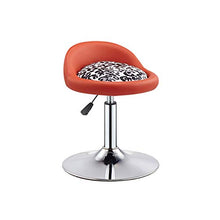 ZYCW Sgabelli da Bar Moderni Girevoli Sedia Cucina Alta con Schienale Senza Braccioli,Poggiapiedi, Regolabile in Altezza in Ecopelle, per la Colazione (Orange Leopard Print,Short Disc)