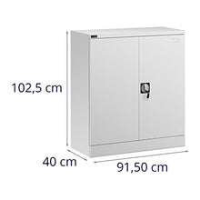 Fromm & Starck Armadietto in Metallo per Ufficio Armadio con Chiave Star_MCAB_02 (102 cm, Acciaio, Grigio, 2 Ripiani, 2 Chiavi)