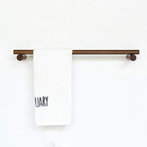 DBCSD 60CM Portasalviette da Bagno in Legno a 1 Livello da Parete Portasciugamani in Legno massello Portasciugamani Singolo Portasciugamani in Noce Nero Portasciugamani Appendiabiti Appendiabiti da b