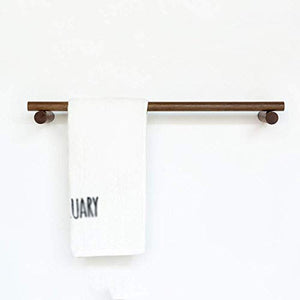 DBCSD 60CM Portasalviette da Bagno in Legno a 1 Livello da Parete Portasciugamani in Legno massello Portasciugamani Singolo Portasciugamani in Noce Nero Portasciugamani Appendiabiti Appendiabiti da b