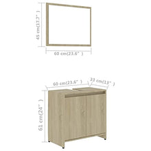 Set di mobili da bagno, in rovere Sonoma Agglomerato