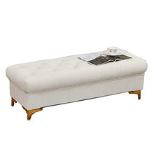 Home Shoe Modifica Sgabello Sgabello da Riposo Sgabello da Comodino Sgabello Sgabello Rettangolare Sgabello da stoccaggio Rettangolare (Color : off-White, Size : 140CMX45CMX40CM)