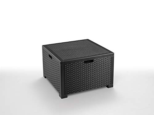 Bica Storage Table Rattan Tavolino Porta Cuscini, Grafite