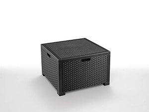 Bica Storage Table Rattan Tavolino Porta Cuscini, Grafite