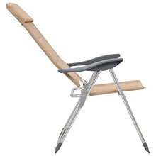 Festnight 2 pz Sedie da Campeggio Pieghevoli Crema in Alluminio,Sedie da Giardino Pieghevoli Reclinabili,Poltrone da Giardino Pieghevoli Reclinabili,Poltrone da Campeggio Pieghevoli 58x69x111cm