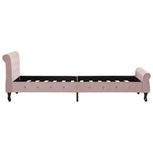 Tidyard Struttura Letto Singolo Chesterfield in Velluto Rosa 90x200 cm,Giroletto Singolo Chesterfield in Velluto Rosa 90x200 cm,Telaio Letto Singolo Chesterfield in Velluto Rosa 90x200 cm