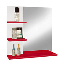Berlioz Creazioni Mobile con specchio, MDF, Rosso, 60 x 60 cm