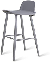 creatività Ampliamento Book Bar seggiolone casa Semplice Cafe Bar Tempo Libero Schienale Sgabello di Metallo Gamba della Sedia Ispessimento 45x75cm XMJ (Color : Grey)