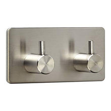 3 x Ganci da Parete PANDORA Doppi (90 x 45 x 29 mm) Acciaio Inox antiruggine Autoadesivi 3M per Cucina & Bagno Gancio per Stoviglie Portasciugamani Ganci Murali Binario Ganci di SO-TECH®