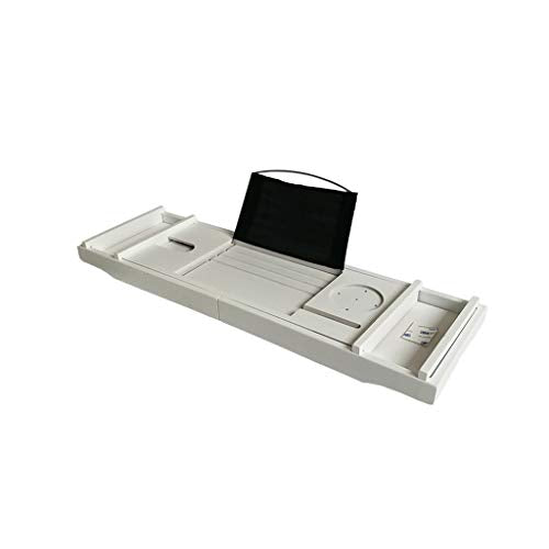 Scaffali per Pallet da Bagno, Bianco Slittamento Scalabili 75-110cmIPad Telefono Cellulare Scaffali Scaffali Porta Asciugamani, Adatto per Il Bagno Home Hotel