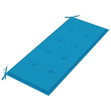 vidaXL Panca da Giardino con Cuscino Blu 240 cm in Massello di Teak