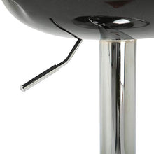 homcom Set 2 Pezzi, Sgabello da Bar Girevole con Poggiapiedi e Altezza Regolabile in Metallo e ABS Nero, 46x41x76-96 cm