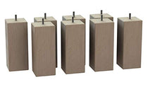 MEGALUXFRANCE - Set di 8 piedi per letto, mobili, divani, quadrati in legno massiccio di faggio, 80 x 80 x 200 mm