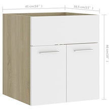 vidaXL Set Mobili da Bagno 2 pz Bianco e Rovere Sonoma in Truciolato