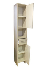 AVANTI TRENDSTORE - Julian - Armadio a colonna da bagno, in laminato di pino chiaro e colore bianco lucido, dimensioni LAP 33x195,5x28 cm