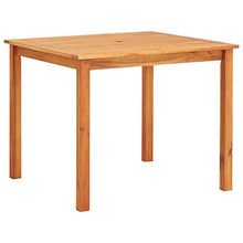 vidaXL Legno Massello di Acacia Tavolo da Giardino Elegante Robusto Rustico con Foro Ombrellone Mobile Tavola da Pranzo Arredo Esterni 90x90x74 cm