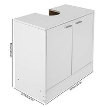 Zerone - Armadio da bagno sotto il lavandino, moderno lavabo mobiletto armadio armadio armadio bagno a doppia anta