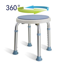 JXING Sgabelli da Bagno, Sgabello Rotondo per Vasca da Bagno Regolabile in Altezza con Sedile Girevole, Sedie E Sgabelli per Doccia, Blu