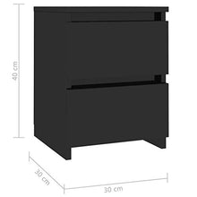 Festnight 2 pz Comodini Camera da Letto Moderni con 2 Cassetti in Truciolato Bianco/Nero/Rovere Sonoma,Comodino Moderno,Cassettiera Camera da Letto Moderno,Comodino con Cassetti 30x30x40 cm