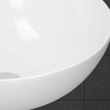 ECD Germany Lavabo da Appoggio in Ceramica Bianco Lucido Rotondo Ø 400 x 147 mm Design Moderno Tondo Ovale Lavandino Lavello Lavamano Bacinella Rubinetteria Sanitari per Bagno Toilette Casa Bidet