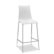 Scab Set 2 Design Zebra Tecnopolimero Sgabello con Seduta h. 65 cm Gambe cromate e scocca Color Lin