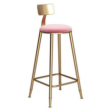 LWW Sgabelli, Sgabelli con Schienale per la cucina | Bar sgabelli alti Gold Metal | rosa Velvet Cuscino | Moderne sedie da pranzo | Altezza seduta 45/60/68/73/78 / 85cm,46x46x78cm,46x46x78cm