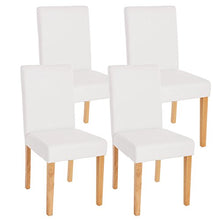 Mendler Set 4X sedie Littau Ecopelle Opaca per Sala da Pranzo 43x56x90cm Bianco Piedi Chiari