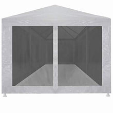 Gazebo pieghevole da giardino, 9 x 3 m, tenda per feste di matrimonio, portatile, per garage e garage con telaio in acciaio impermeabile con 8 pareti laterali a rete, 9 x 3 x 2,55 m