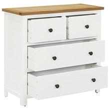 vidaXL Legno Massello di Rovere Cassettiera Credenza Madia Armadietto Armadio con Cassetti Mobiletto Comò Mobile Arredamento 80x35x75 cm