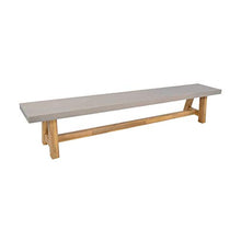 XXL Polystone Acacia Wood Garden Bench - Garden Bench Oria / 45x250x40cm (HxWxD)