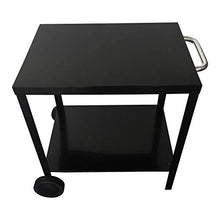 BENEFFITO Portimao – Carrello da barbecue – Tavolo ausiliare per esterno in acciaio con ruote per ferro da stiro, due vassoi, colore: nero