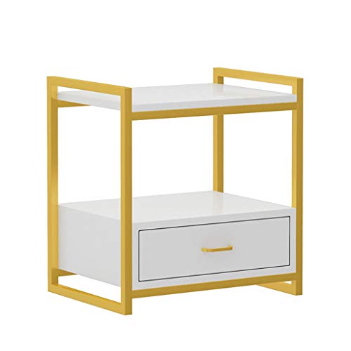 Comodino Legno Moderno Minimalista Bianco Camera da Letto con cassetti Mobile Contenitore Creativo FANJIANI