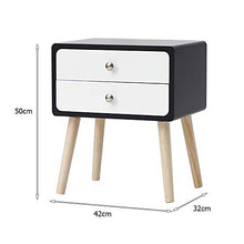 YJIIJY Comodino con 2 Cassetti, Armadietto Notte Cassettiera Realizzato in MDF, tavolino d'appoggio, Tavolino per Divano, Organizer per Camera da Letto Bagno (Nero e Bianco)