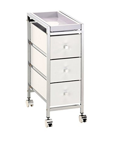 Wink Design Baldo 3/C Cassettiera con Ruote, Legno, Bianco, 22x39.5x58 cm
