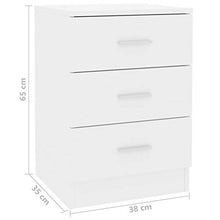 Festnight Comodini Bianco Lucido in Truciolato 38x35x65 cm 2 pz