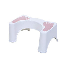 AOWU Sgabello per DocciaSgabello per WC Sgabello per Bagno Sgabello per WC Antiscivolo E Poggiapiedi per Bambino Donna IncintaSedia Doccia (Size:44.5cm X21x27cm; Color:White+Pink)