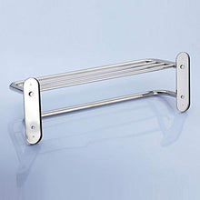 TankMR Mensola da bagno con doppio portasciugamani da parete in acciaio inox antiruggine con supporto da parete grigio