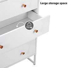 Cassettiera con 4 cassetti, moderna cassettiera laterale con ampio spazio di archiviazione, organizer funzionale con base in metallo per la casa, bianco puro