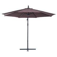 Outsunny Ombrellone da Giardino a Braccio Deluxe Inclinabile con Manovella, in Acciaio e Poliestere Φ3m, Marrone
