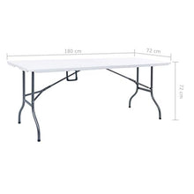 E E-NICES Tavolo da Giardino Pieghevole Bianco 180x72x72 cm in HDPE